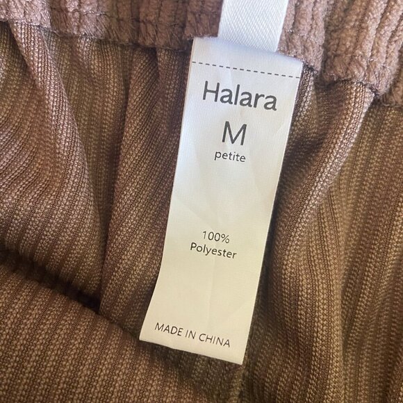 Halara Mid Rise Button Zipper Side Pocket Corduroy Pants Cocoa Brown Size M NEW - Picture 9 of 12